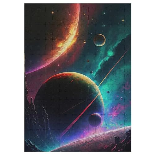 Puzzles Für Erwachsene Planet Sternenhimmel, 300 Teile, Puzzle Aus Holz Für Erwachsene Und Kinder Ab 12 Jahren, Lernspielzeug 42×30cm von LLXXHH