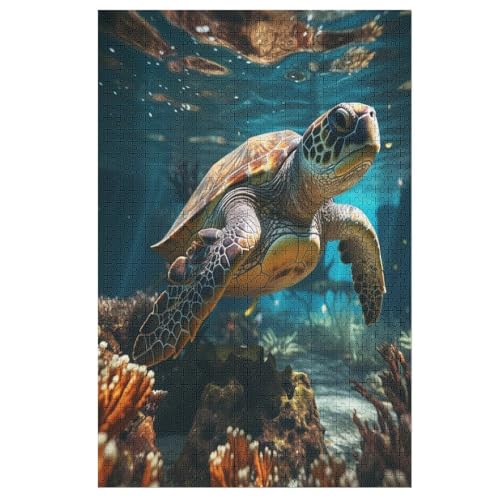 Puzzles Für Erwachsene Schildkröte,1000-teilige Puzzle Für Kinder Ab 12 Jahren, Holzpuzzles Für Die Heimdekoration, 78×53cm Puzzles Für Erwachsene Schildkröte,1000-teilige Puzzle Für Kinder Ab 12 Jahren, Holzpuzzles Für Die Heimdekoration, 78×53cm von LLXXHH