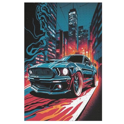 Puzzles Für Erwachsene Sportwagen,1000-teilige Puzzle Für Kinder Ab 12 Jahren, Holzpuzzles Für Die Heimdekoration, 78×53cm von LLXXHH