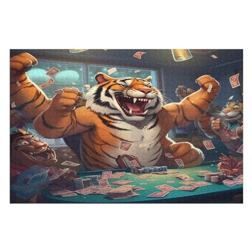 Puzzles Für Erwachsene Tiger,1000-teilige Puzzle Für Kinder Ab 12 Jahren, Holzpuzzles Für Die Heimdekoration, （75×50cm） von LLXXHH