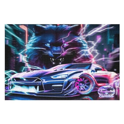Puzzles Für Erwachsene Wolf,1000-teilige Puzzle Für Kinder Ab 12 Jahren, Holzpuzzles Für Die Heimdekoration, （75×50cm） von LLXXHH