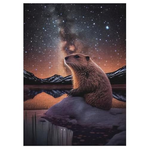 Puzzles Für Erwachsene: Biber, 300-teiliges Holzpuzzle Für Erwachsene Und Kinder Ab 12 Jahren. Tolles Geschenk Für Erwachsene 42×30cm von LLXXHH