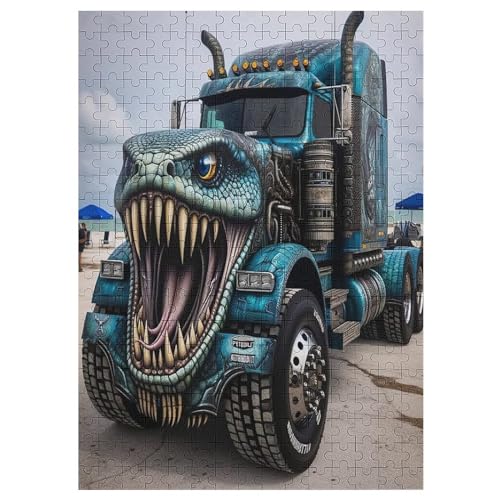 Puzzles Für Erwachsene: LKW, 300-teiliges Holzpuzzle Für Erwachsene Und Kinder Ab 12 Jahren. Tolles Geschenk Für Erwachsene 42×30cm von LLXXHH