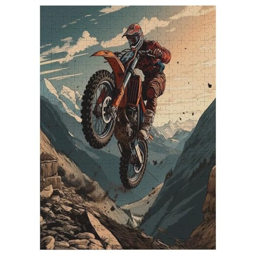 Puzzles Für Erwachsene: Motocross, 300-teiliges Holzpuzzle Für Erwachsene Und Kinder Ab 12 Jahren. Tolles Geschenk Für Erwachsene 42×30cm von LLXXHH