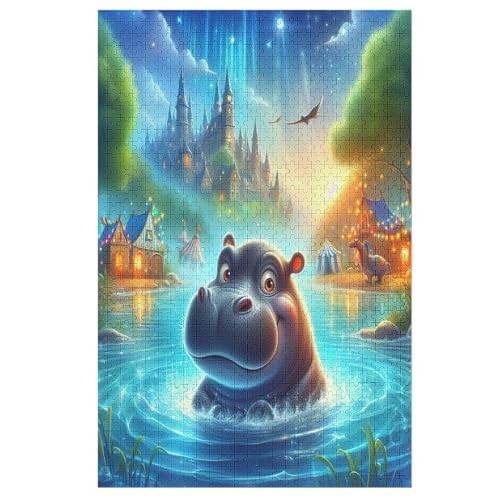 Puzzles Für Erwachsene: Tierisches NilHorse, 1000-teiliges Holzpuzzle Für Erwachsene Und Kinder Ab 12 Jahren. Für Erwachsene 78×53cm Puzzles Für Erwachsene: Tierisches NilHorse, 1000-teiliges Holzpuzzle Für Erwachsene Und Kinder Ab 12 Jahren. Für Erwachsene 78×53cm von LLXXHH