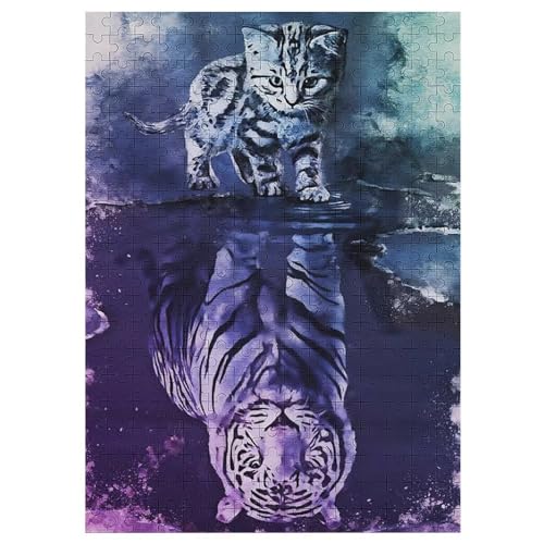 Puzzles Für Erwachsene: Tiger, 300-teiliges Holzpuzzle Für Erwachsene Und Kinder Ab 12 Jahren. Tolles Geschenk Für Erwachsene 42×30cm von LLXXHH