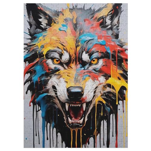 Puzzles Für Erwachsene: Wolf, 300-teiliges Holzpuzzle Für Erwachsene Und Kinder Ab 12 Jahren. Tolles Geschenk Für Erwachsene 42×30cm von LLXXHH