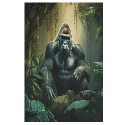 Puzzles Gorilla, 1000 Teile, Puzzle Aus Holz Für Erwachsene Und Kinder Ab 12 Jahren, Lernspielzeug 78×53cm Puzzles Gorilla, 1000 Teile, Puzzle Aus Holz Für Erwachsene Und Kinder Ab 12 Jahren, Lernspielzeug 78×53cm von LLXXHH