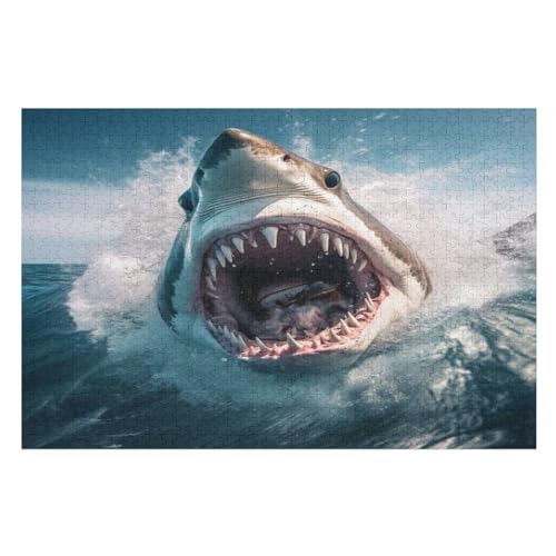 Puzzles Hai, 1000 Teile, Puzzle Aus Holz Für Erwachsene Und Kinder Ab 12 Jahren, Lernspielzeug （75×50cm） von LLXXHH