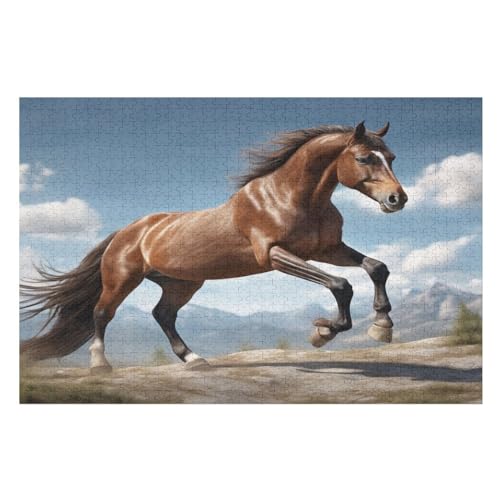 Puzzles Horse, 1000 Teile, Puzzle Aus Holz Für Erwachsene Und Kinder Ab 12 Jahren, Lernspielzeug （75×50cm） von LLXXHH