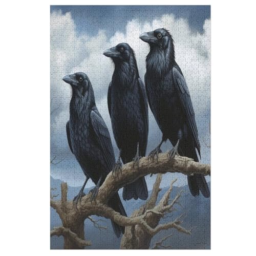 Puzzles Krähe, 1000 Teile, Puzzle Aus Holz Für Erwachsene Und Kinder Ab 12 Jahren, Lernspielzeug 78×53cm Puzzles Krähe, 1000 Teile, Puzzle Aus Holz Für Erwachsene Und Kinder Ab 12 Jahren, Lernspielzeug 78×53cm von LLXXHH