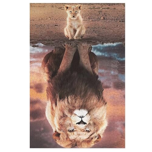 Puzzles Löwe, 1000 Teile, Puzzle Aus Holz Für Erwachsene Und Kinder Ab 12 Jahren, Lernspielzeug 78×53cm Puzzles Löwe, 1000 Teile, Puzzle Aus Holz Für Erwachsene Und Kinder Ab 12 Jahren, Lernspielzeug 78×53cm von LLXXHH