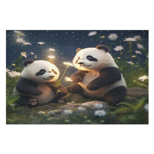 Puzzles Panda, 1000 Teile, Puzzle Aus Holz Für Erwachsene Und Kinder Ab 12 Jahren, Lernspielzeug （75×50cm） von LLXXHH