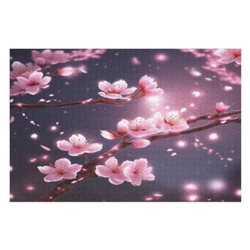 Puzzles Pfirsichblüte, 1000 Teile, Puzzle Aus Holz Für Erwachsene Und Kinder Ab 12 Jahren, Lernspielzeug （75×50cm） von LLXXHH