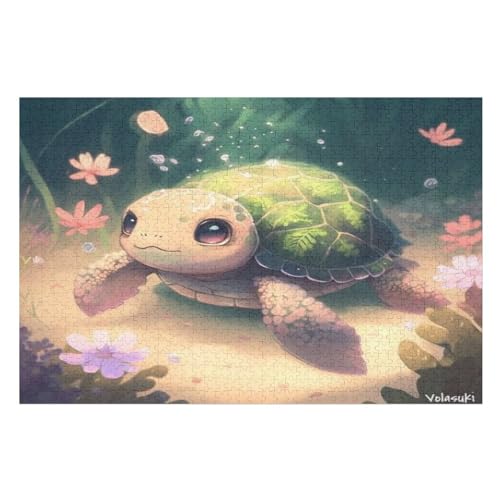 Puzzles Schildkröte, 1000 Teile, Puzzle Aus Holz Für Erwachsene Und Kinder Ab 12 Jahren, Lernspielzeug （75×50cm） von LLXXHH