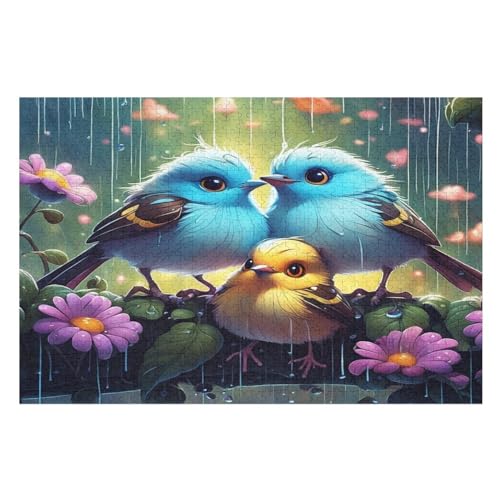 Puzzles Süßer Vogel, 1000 Teile, Puzzle Aus Holz Für Erwachsene Und Kinder Ab 12 Jahren, Lernspielzeug （75×50cm） von LLXXHH