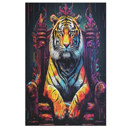 Puzzles Tiger, 1000 Teile, Puzzle Aus Holz Für Erwachsene Und Kinder Ab 12 Jahren, Lernspielzeug 78×53cm Puzzles Tiger, 1000 Teile, Puzzle Aus Holz Für Erwachsene Und Kinder Ab 12 Jahren, Lernspielzeug 78×53cm von LLXXHH