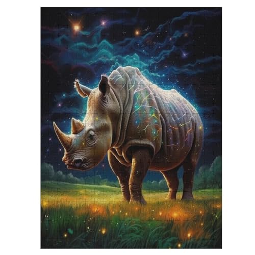 Rhinozeros 500 Teile Puzzles, Wood Craft, Hochwertiges Modernes Puzzle, DIY, Für Erwachsene Und Kinder Ab 12 Jahren, 55×41cm Rhinozeros 500 Teile Puzzles, Wood Craft, Hochwertiges Modernes Puzzle, DIY, Für Erwachsene Und Kinder Ab 12 Jahren, 55×41cm von LLXXHH