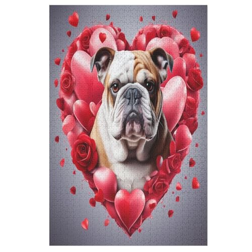Rosenwelpe Holzpuzzle - 1000 Teiliges Jigsaw Knobelspiel - Puzzle Für Erwachsene & Kinder - Outdoor & Reisespielzeug 78×53cm von LLXXHH