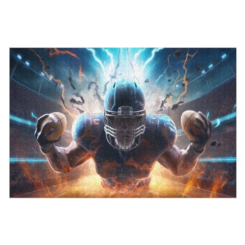 Rugby Pattern 1000 Teile Puzzles Für Erwachsene, Impossible Puzzle, Geschicklichkeitsspiel Für Die Ganze Familie, Kinder Holzpuzzle （75×50cm） von LLXXHH