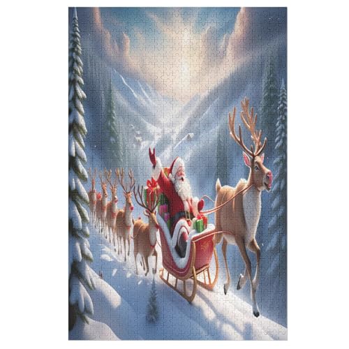 Santa Claus 1000 Teile Puzzles Für Erwachsene, Impossible Puzzle, Geschicklichkeitsspiel Für Die Ganze Familie, Kinder Holzpuzzle 78×53cm Santa Claus 1000 Teile Puzzles Für Erwachsene, Impossible Puzzle, Geschicklichkeitsspiel Für Die Ganze Familie, Kinder Holzpuzzle 78×53cm von LLXXHH