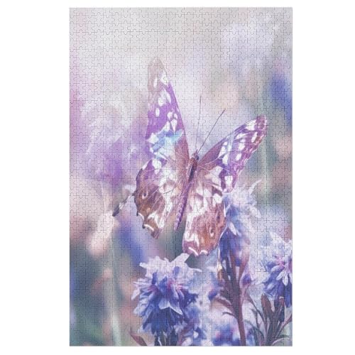 Schmetterling Holzpuzzle 1000 Teile Klassische Puzzles Erwachsene Kinder Puzzle DIY Kit Holzspielzeug Einzigartiges Geschenk 78×53cm von LLXXHH