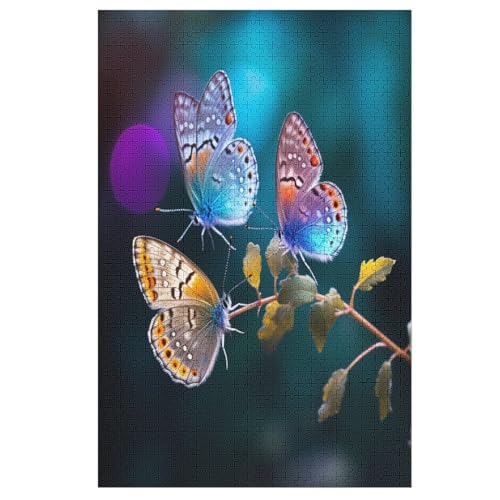 Schmetterling Holzpuzzle - 1000 Teiliges Jigsaw Knobelspiel - Puzzle Für Erwachsene & Kinder - Outdoor & Reisespielzeug 78×53cm von LLXXHH