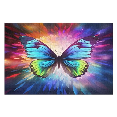 Schmetterling Puzzle 1000 Teile, Holzpuzzle Für Erwachsene Kinder, Impossible Puzzles, Geschicklichkeitsspiel Für Die Ganze Familie （75×50cm） von LLXXHH