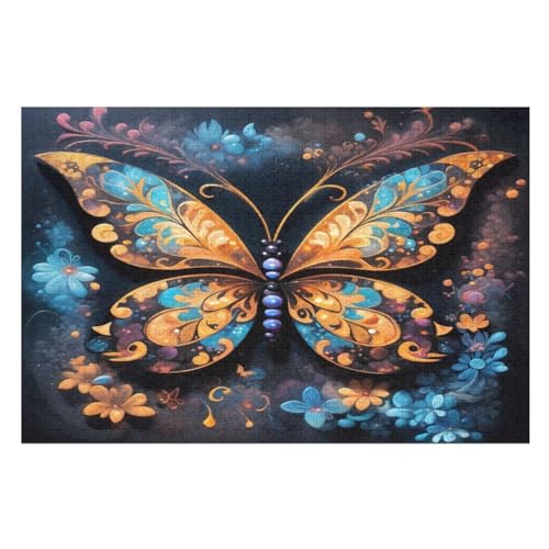 Schmetterling Puzzle 1000 Teile, Holzpuzzle Herausforderndes Geschicklichkeitsspiel Für Die Ganze Familie, Kinder Erwachsenenpuzzle Ab 12 Jahren （75×50cm） von LLXXHH