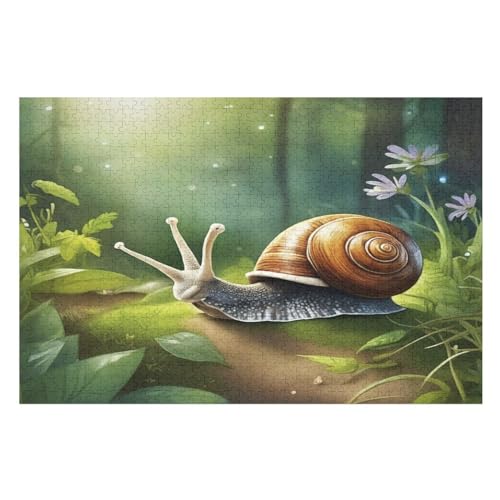 Schnecken 1000 Teile Puzzles Für Erwachsene, Impossible Puzzle, Geschicklichkeitsspiel Für Die Ganze Familie, Kinder Holzpuzzle （75×50cm） von LLXXHH