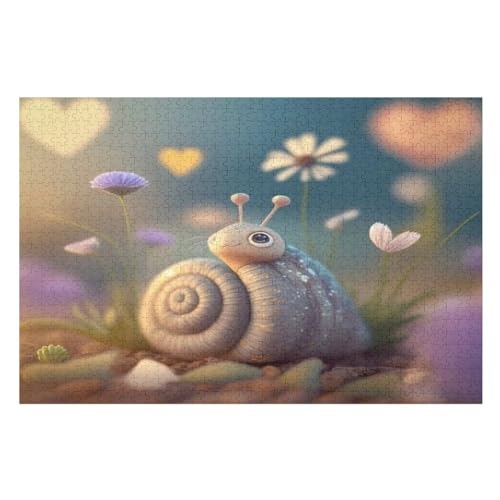 Schnecken 1000 Teile Puzzles Für Erwachsene, Impossible Puzzle, Geschicklichkeitsspiel Für Die Ganze Familie, Kinder Holzpuzzle （75×50cm） von LLXXHH