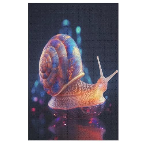 Schnecken Holzpuzzle Für Erwachsene Teenager Stress Abbauen Familien-Puzzlespiel Poster 1000-teiliges Puzzle Kinder Lernspiel 78×53cm von LLXXHH