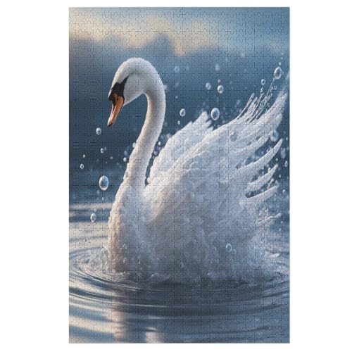 Schwan Holzpuzzle 1000 Teile Klassische Puzzles Erwachsene Kinder Puzzle DIY Kit Holzspielzeug Einzigartiges Geschenk 78×53cm von LLXXHH