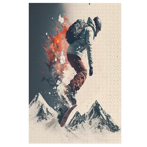 Snowboard -Puzzle, 1000 Teile,Holzpuzzle Für Erwachsene Kinder, Lustiges Spielzeug, Denkspiel, Bildungsspiel, 78×53cm Snowboard -Puzzle, 1000 Teile,Holzpuzzle Für Erwachsene Kinder, Lustiges Spielzeug, Denkspiel, Bildungsspiel, 78×53cm von LLXXHH