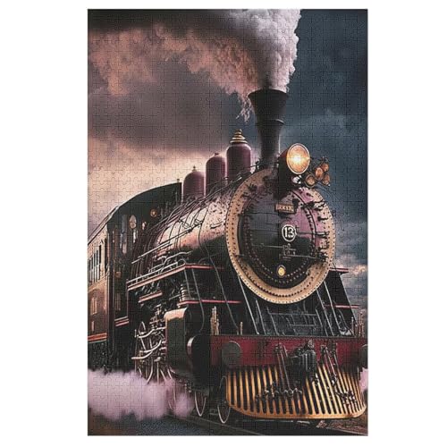 Steam Zug Puzzle, Puzzles Für Erwachsene Kinder, 1000 Teile Holzpuzzle, Für Jugendliche Herausforderungsspielzeug 78×53cm Steam Zug Puzzle, Puzzles Für Erwachsene Kinder, 1000 Teile Holzpuzzle, Für Jugendliche Herausforderungsspielzeug 78×53cm von LLXXHH