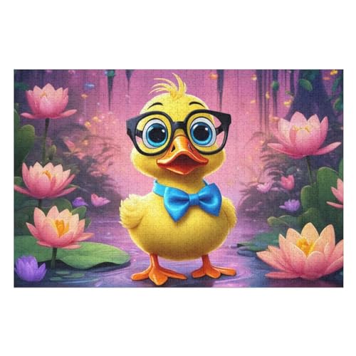 Süße Ente Puzzles 1000 Teile Erwachsener Kniffel Spaß Für Die Ganze Familie, Holzpuzzle Kinder Erwachsene, Impossible Puzzle Schwer （75×50cm） von LLXXHH
