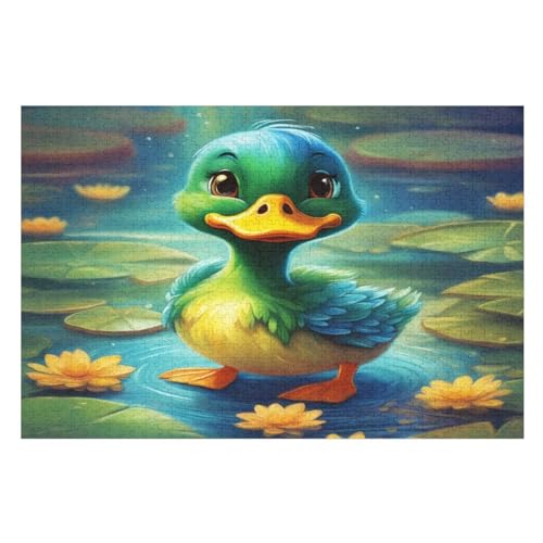 Süße Ente Puzzles 1000 Teile Erwachsener Kniffel Spaß Für Die Ganze Familie, Holzpuzzle Kinder Erwachsene, Impossible Puzzle Schwer （75×50cm） von LLXXHH