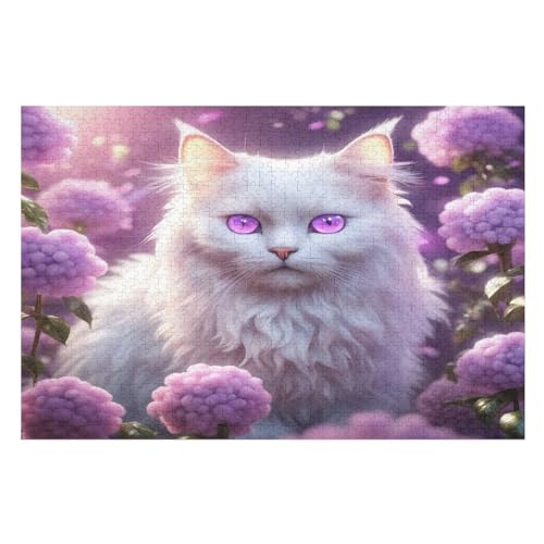 Süße Katze 1000 Teile Puzzles Für Erwachsene, Impossible Puzzle, Geschicklichkeitsspiel Für Die Ganze Familie, Kinder Holzpuzzle （75×50cm） von LLXXHH