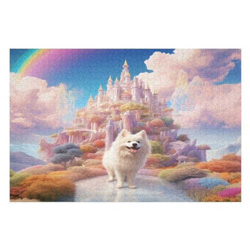 Süßer Hund -Puzzle, 1000 Teile,Holzpuzzle Für Erwachsene Kinder, Lustiges Spielzeug, Denkspiel, Bildungsspiel, （75×50cm） von LLXXHH