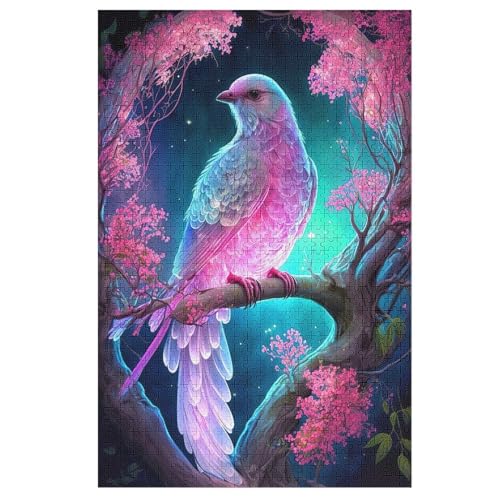 Süßer Vogel Holzpuzzle 1000 Teile, Knobelspiele Für Erwachsene, Teenager, Puzzles Unmögliche - Kinder Puzzle Zimmer Deko 78×53cm von LLXXHH