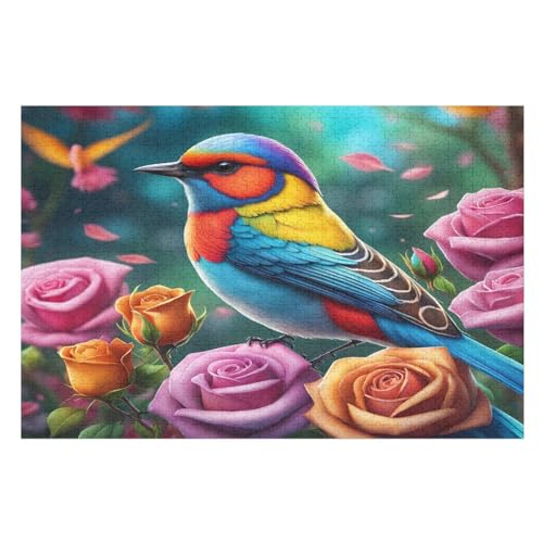 Süßer Vogel Puzzle 1000 Teile, Holzpuzzle Herausforderndes Geschicklichkeitsspiel Für Die Ganze Familie, Kinder Erwachsenenpuzzle Ab 12 Jahren （75×50cm） von LLXXHH