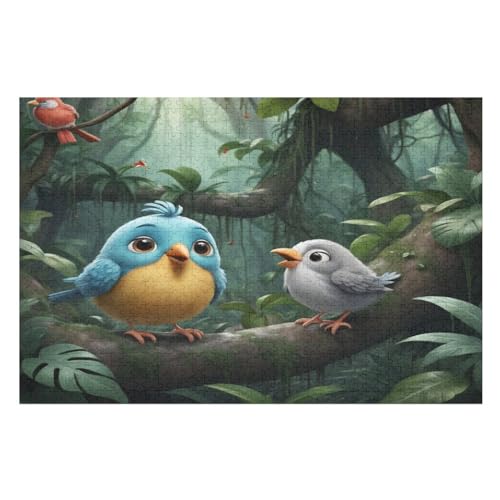 Süßer Vogel Puzzles 1000 Teile Erwachsener Kniffel Spaß Für Die Ganze Familie, Holzpuzzle Kinder Erwachsene, Impossible Puzzle Schwer （75×50cm） von LLXXHH