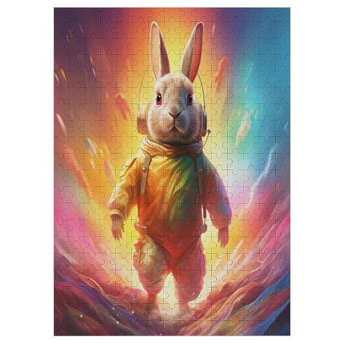 Süßes Kaninchen Puzzles 300 Teile Erwachsener Kniffel Spaß Für Die Ganze Familie, Holzpuzzle Kinder Erwachsene, Impossible Puzzle Schwer 42×30cm von LLXXHH