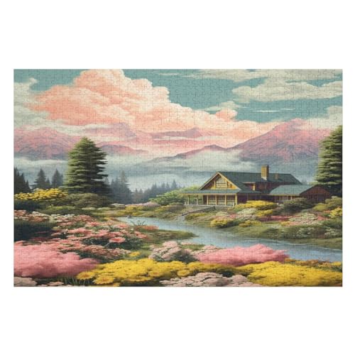Sweet Landschaft Puzzles 1000 Teile Erwachsener Kniffel Spaß Für Die Ganze Familie, Holzpuzzle Kinder Erwachsene, Impossible Puzzle Schwer （75×50cm） von LLXXHH