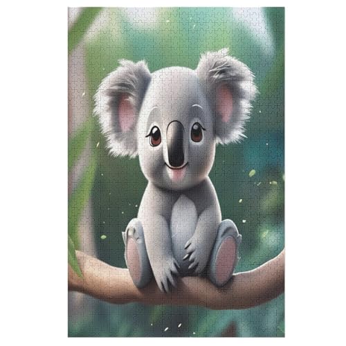 Tier Koala Holzpuzzle - 1000 Teiliges Jigsaw Knobelspiel - Puzzle Für Erwachsene & Kinder - Outdoor & Reisespielzeug 78×53cm von LLXXHH