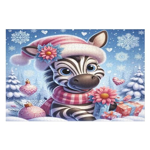 Tier Zebra Holzpuzzle - 1000 Teiliges Jigsaw Knobelspiel - Puzzle Für Erwachsene & Kinder - Outdoor & Reisespielzeug （75×50cm） von LLXXHH