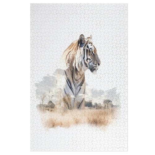 Tiger-Puzzlespiel Aus Holz, 1000 Puzzleteile, Puzzle Für Teenager Und Erwachsene, Kreatives Spielzeug, Puzzles, 78×53cm Tiger-Puzzlespiel Aus Holz, 1000 Puzzleteile, Puzzle Für Teenager Und Erwachsene, Kreatives Spielzeug, Puzzles, 78×53cm von LLXXHH