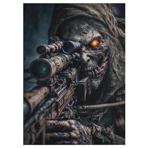 Tote Armee Zombie Soldat 300 Teile Puzzles Für Erwachsene Holzpuzzle Familienpuzzlespiel -Puzzle Für Erwachsene Kinder Ab 12 Jahren 42×30cm von LLXXHH