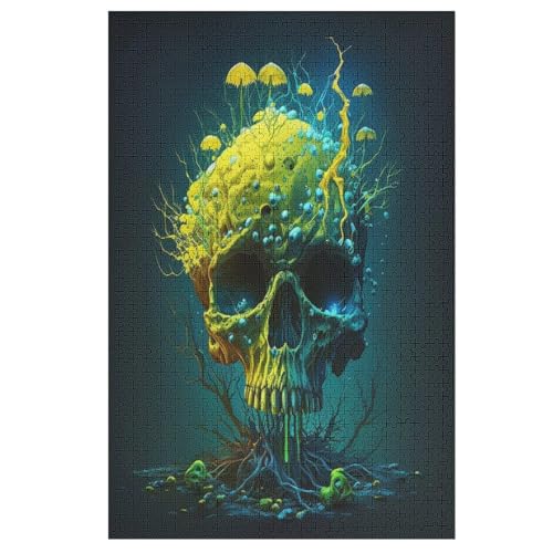 Totenkopf Puzzle, Puzzles Für Erwachsene Kinder, 1000 Teile Holzpuzzle, Für Jugendliche & Erwachsene Herausforderungsspielzeug 78×53cm von LLXXHH