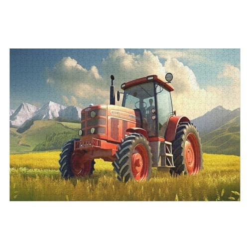 Traktor Holzpuzzle 1000 Teile Klassische Puzzles Erwachsene Kinder Puzzle DIY Kit Holzspielzeug Einzigartiges Geschenk （75×50cm） von LLXXHH